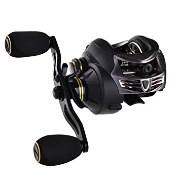 KastKing® Stealth Baitcasting Reel--All Carbon Baitcaster Fishing Reel--6oz Super Light Weight--16.5 Lb Carbon Fiber Drag, 11   1 BB, Dual Brake System--Faster, Stronger, Lighter