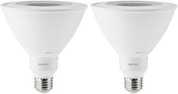 AmazonBasics 90 Watt Equivalent, Daylight, Dimmable, PAR38 LED Light Bulb - 2 Pack