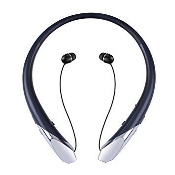 Bluetooth Headphones, Wireless Retractable Neckband Earbuds Sports Headset Sweatproof Earphones with Mic for iPhone Android by Arctic Hunter (15 Hours Music/Play Time, 911 Black)