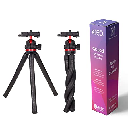 Kreo 33 Cm Gopod Gorilla Tripod Stand for Mobile Phone and Camera Tripod for Video Recording Gorilla Tripod for Mobile vlogging Travel Tripod