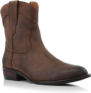 Ferro Aldo Alejandro MFA606326 Mens Memory Foam Casual High Western Buckle Strap Ankle Dress Boots