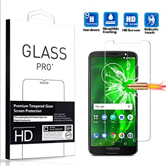 [1 Pack] ANGELLA-M Compatible with Motorola Moto G6 Screen Protector, HD [Crystal Clear] [Scratch-Resistant] Smartphone Tempered Glass Screen Protector
