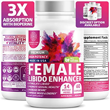 N1 Nutrition Female Libido Enhancer, Intimacy Formula for Women with Natural Epimedium and Herbs to Enhance Desire with Ginseng, and Maca Root for Better Drive, Vitality, and Performance - 60 Capsules