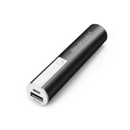 Upgraded Capacity RAVPower Portable Charger 3350mAh External Battery Pack Backup Power Bank 3rd Gen Luster Mini iSmart Technology Apple cablesadapters are not included for iPhone iPad Galaxy Smartphones Tablets and more Mobile Devices -Black