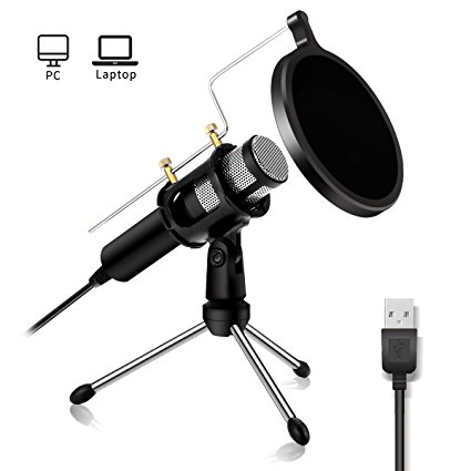 Profession PC Microphone - NASUM Plug & Play Condenser Microphone For PC/Computer, Ipad, Podcasting, Online Chatting Such as Facebook,MSN,Skype,with Audio Cable