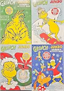 Grinch Holiday Christmas Coloring & Activity Book (Set of 4)