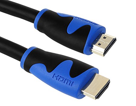 FORSPARK High Speed Ultra HDMI Cable 4Feet (1.3m)with Ethernet-CL3 HDMI 1.4 - 2.0 Professional - 3D - Ultra HD 4k 2160p - Full HD 1080p - Audio Return Channel (ARC) - 24k Gold plated connectors, Blue Case