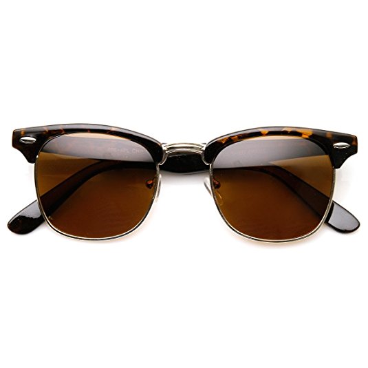 zeroUV® - Designer Inspired Classic Half Frame Horned Rim Wayfer Sunglasses