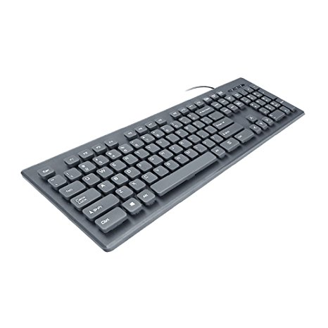 GMYLE Waterproof and Washable USB Keyboard, Full Size Slim Design, US Layout