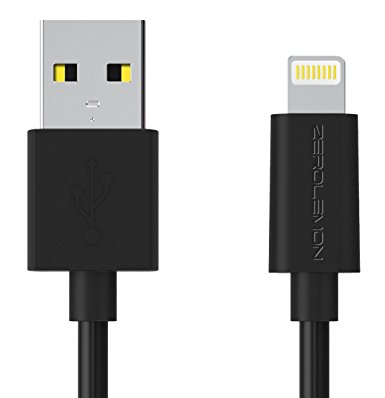 ZeroLemon Lightning to USB Data and Charge Cable, 10 Feet for iPhone 6 (4.7), 6 Plus (5.5), 5s, 5c, 5, Ipad Air, Mini, Mini2, Ipad Air, Ipad 4th Gen, Ipod 5th Gen, and Ipod Nano 7th Gen - Black