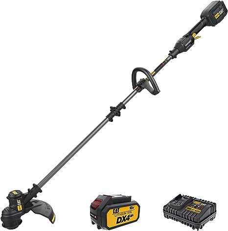 Cat DG210 18V Brushless 13” String Trimmer Cordless with Dual Line Bump Feed, Edger with Anti-Vibration Design, Easy Storage Weed Trimmer – Battery & Charger Included