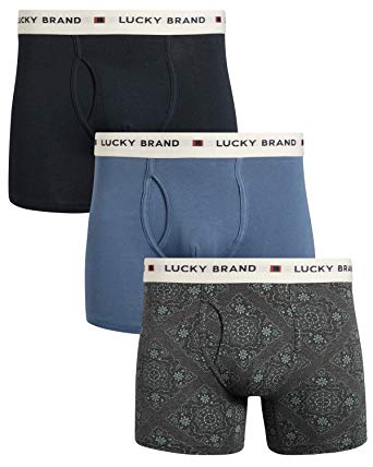 Lucky Brand Mens 3 Pack Cotton Stretch Boxer Briefs