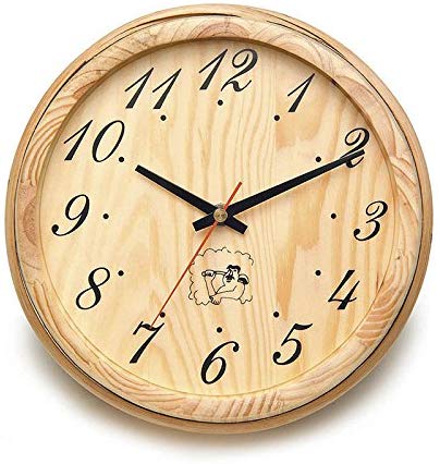 ALEKO WJ11 Analog Clock for Sauna Handcrafted from Finnish Pine