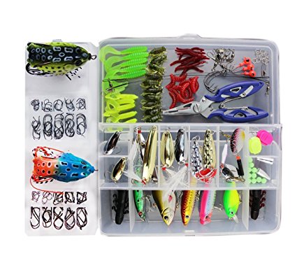 Fishing Lure 233Pcs 1 Set Freshwater Saltwater Trout Bass Salmon Spinner Baits Topwater Fishing Froglures Fishing Tackle Crankbaits Lures Spinner Baits Spoon Lures With Plier