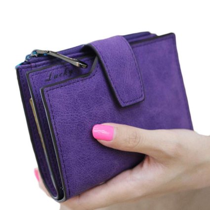 Mosunx(TM) Fashion Women Mini Zipper Bifold Leather Wallet Card Holder Purse Gifts