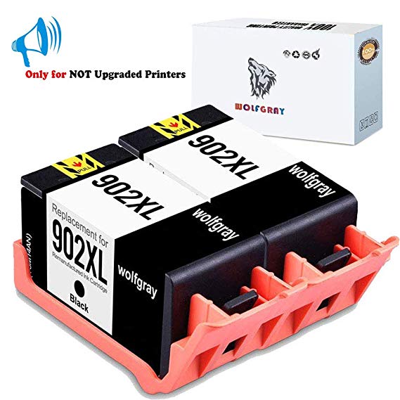 Wolfgray 2-Black HP 902XL 902 XL Remanufactured Ink Cartridge Compatible with HP Officejet Pro 6962 6960 6968 6974 Printer (2BK)