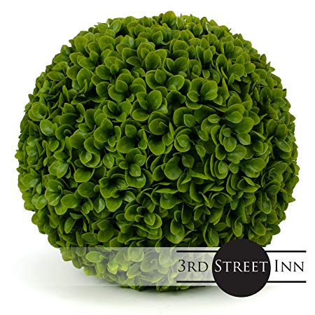 3rd Street Inn Jasper Topiary Ball - 19" Artificial Topiary Plant - Wedding Decor - Indoor/Outdoor Artificial Plant Ball - Topiary Tree Substitute (1, Jasper)