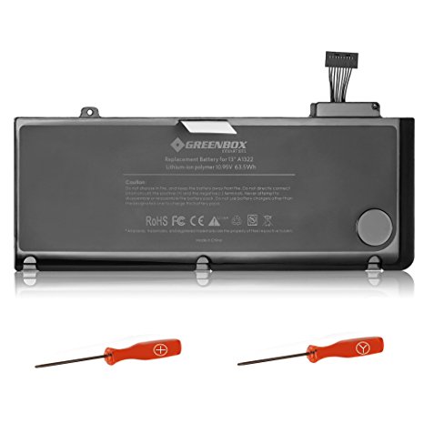 GreenBox Replacement Laptop Battery for [Apple MacBook Pro 13 inch] - (Mid 2009, Mid 2010, Early 2011, Late 2011, Mid 2012), fit A1278, A1322, MC724LL/A - [Advanced Version with 18 Months Warranty]