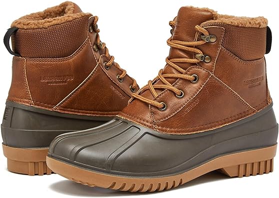 LONDON FOG Aspen Winter Boots for Men Waterproof Snow - Insulated Duck Mens Snow Boots or Rain Boots, Black or Brown, Size 7 to 15 Medium and Extra Wide Widths