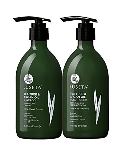 Luseta Tea Tree & Argan Oil Detangling Shampoo & Conditioner Set, 2 x 16.9 Oz
