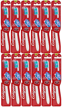 12 x Colgate 360 Optic White Manual Toothbrushes | Full Head | Medium |