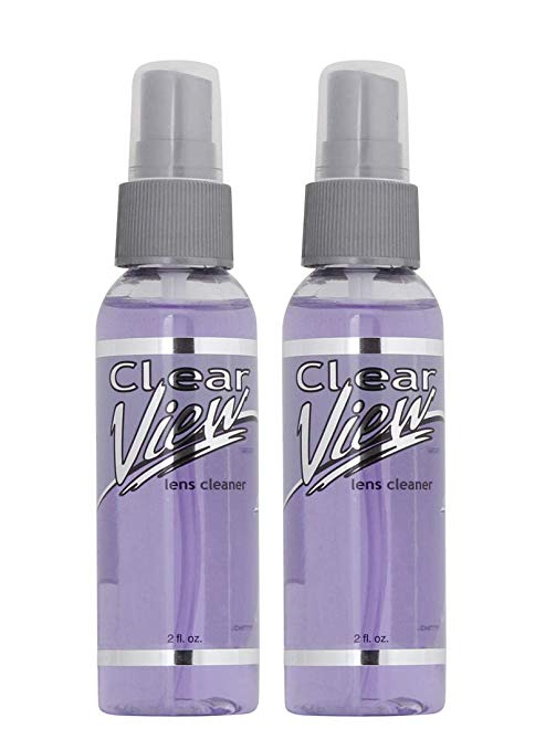 (Pack of 2) Clear View Premium AR-Coated Anti-Streak Anti-Static Lens Cleaner Spray