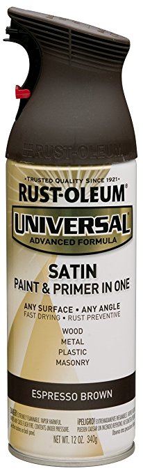 Rust-Oleum 247570 Universal All Surface Spray Paint, 12 oz, Satin Espresso Brown