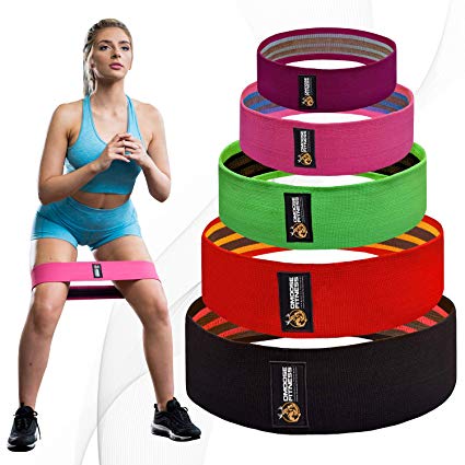 DMoose Fitness Heavy Duty Hip Resistance Band – Yoga, Pilates, Home Gym & Exercise Equipment – Premium Grade Elastic Band with Rubber Grip – Reinforced Double Stitching