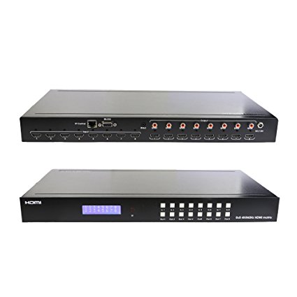 J-Tech Digital 8X8 HDMI Matrix Switcher 4K 60HZ Ultra HD 8 Displays HDMI 2.0 Supports HDCP 2.2 / 1.4, EDID, DTS, Dolby HD