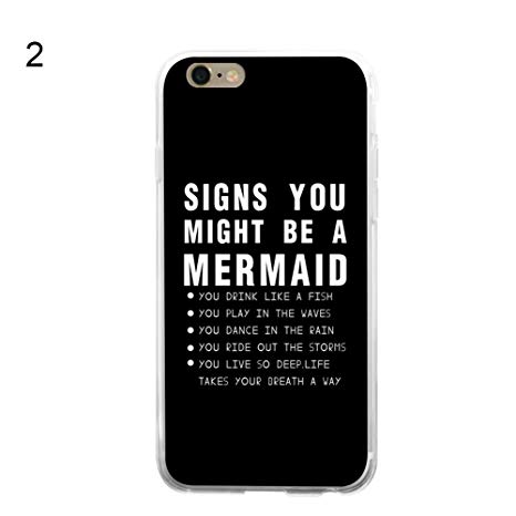 EUNOMIA Mermaid Letter Case Cover for iPhone 5 SE 6S 7 Samsung Galaxy S4 S5 S6 S7 Plus - 2# for iPhone 5C