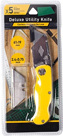 Jacent Deluxe Pocket Utility Knife With 5 Extra Blades, 1 Pack