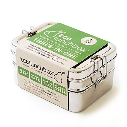 ECOlunchbox Three-in-One Stainless Steel Food Container Set