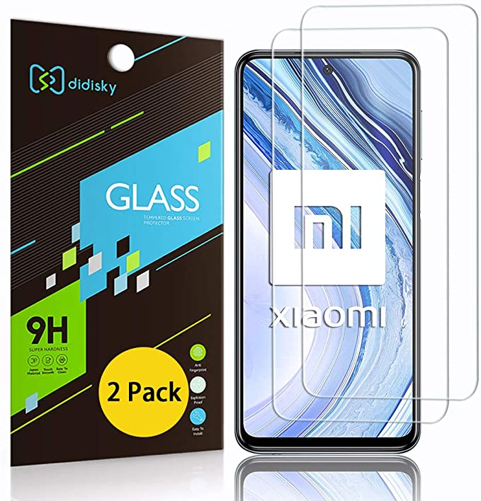 Didisky Tempered Glass Screen Protectors for Xiaomi Redmi Note9s, [ 2 Pack ]Anti-Scratch, 9H Hardness,Bubble-Free, HD Clarity, Anti Scratch, Easy to install