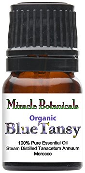 Miracle Botanicals Organic Blue Tansy Essential Oil - 100% Pure Tanacetum Annuum - Therapeutic Grade - 2.5ml