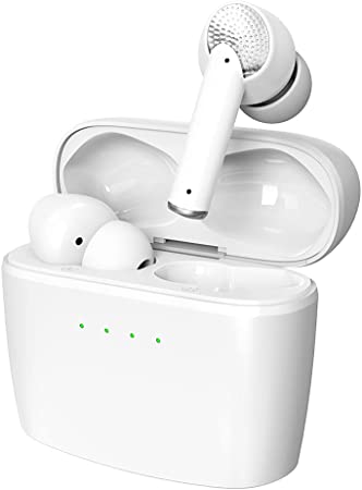 Extra Bass Wireless Earbuds for iOS & Android, Noise Canceling Earbuds, Touch Control, IPX5 Waterproof,Bluetooth 5.2 in-Ear Headphones(White) (J8)