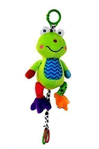 Musical Baby Toy Large by Zoomy Baby- Soft Plush Frog - Huggable Stuffed Animal - Multi-Colored and Hypoallergenic - Infant Toy Attaches to Baby Crib Child Car Seat and Baby Stroller