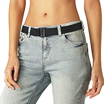 Women Invisible Elastic Stretch Waist Belts Flat Plastic Buckle Belt Fits 20" to 52"