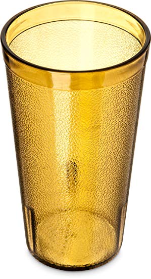 Carlisle 5216-8113 BPA Free Plastic Stackable Tumbler, 16 oz., Amber (Pack of 6)