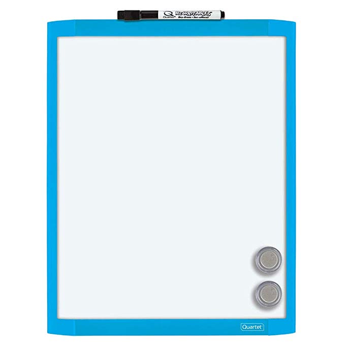 Quartet Magnetic Whiteboard, 11" x 14" White Board, Dry Erase Board, Blue Frame (MHOW1114-BU)