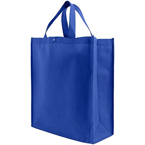 Reusable Grocery Tote Bag Large 10 Pack - Royal Blue