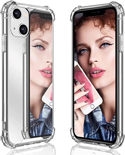 Ownest Compatible with iPhone 13 Case 6.1 Inch [Not Fit 13 Pro] for Girls Women Cute Stylish with Glitter Ultra-Thin Mirror TPU PC Back Silicone Slim Shockproof Case for iPhone 13-Silver