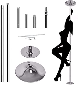 ZENY Removable Dancing Pole Kit Portable Stripper Spinning Dance Pole for Exercise,Club,Party,Pub and Home Gym Fitness