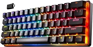 SteelSeries Apex Pro Mini Wireless Mechanical Gaming Keyboard – World’s Fastest Keyboard – Adjustable Actuation – Compact 60% Form Factor – RGB – PBT Keycaps – Bluetooth 5.0 – 2.4GHz – USB-C