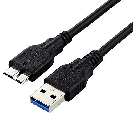Carebol Super Speed USB 3.0 Cable - A-Male to Micro-B for External Hard Drives, for Galaxy S5, Note 3,Note Pro 12.2 Charge and Data Sync Cord, Camera, Hard Drive and More 30cm Black
