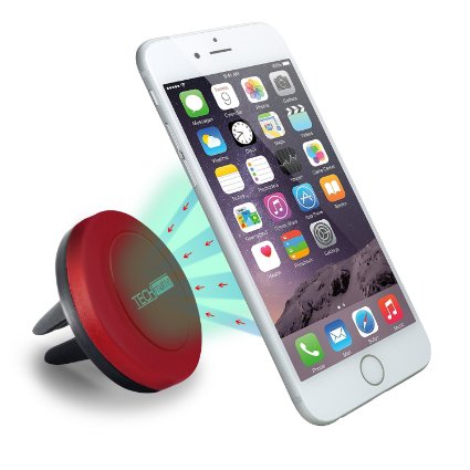 Car Mount TechMatte MagGrip Air Vent Magnetic Universal Car Mount Holder Red for the for iPhone 6S6 Galaxy S6S6 Edge LG G4 Apple iPhone 5S 5C 5 4S Samsung Galaxy S5 S4 Nexus 5X HTC M9