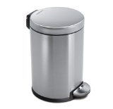 simplehuman Mini Round Step Trash Can Stainless Steel 45 L  12 Gal