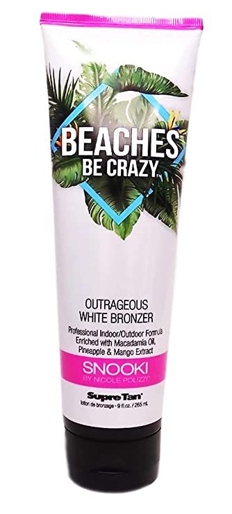 Supre SNOOKI BEACHES BE CRAZY Outrageous White Bronzer, 9 ounces. Tanning Bed Lotion