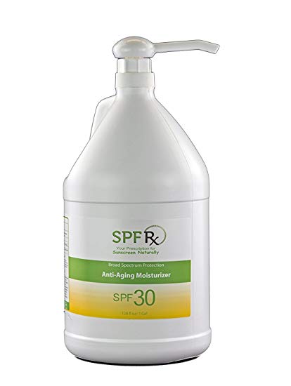 SPF Rx Anti-Aging Moisturizer SPF 30 - Broad Spectrum Protection Sunscreen For Face, Body – Deep Moisture Reduces Aging Spots, Restores Firm Skin, Nourishes Skin – All Skin Types, 1 Gallon
