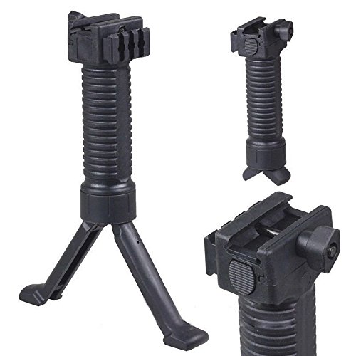 PROSUPPLIES High Quality Bipod Holding System with Side Picti-inny System for Mounting Laser or Flashlight or Others, with Steel Insert Push Out Legs