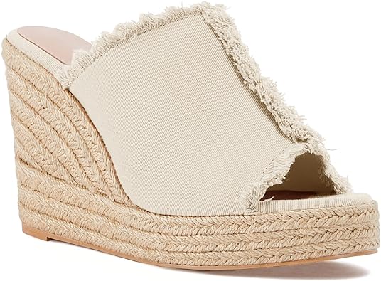 Juliet Holy Womens Wedge Sandals Peep Toe Denim Slip On Backless Espadrilles Platform Sandal Shoes